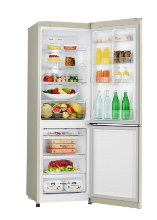 холодильник lg ga-b419 sehl бежевый, дисплей (190,7)