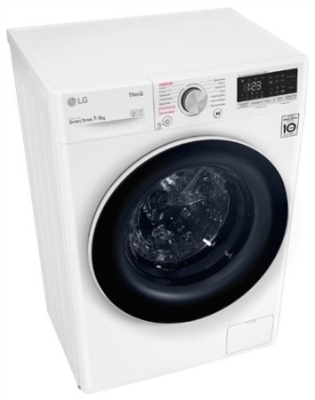 стиральная машина lg f2v5hg0w ai dd, steam, с сушкой, белый