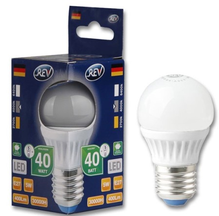 светодиодная лампа rev a60 e27 5w,4000k,холодный свет