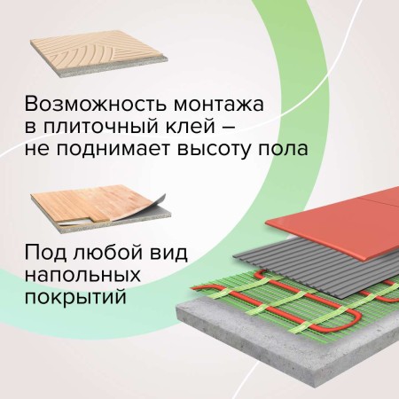 теплый пол caleo supermat 200 вт/м2, 5м2