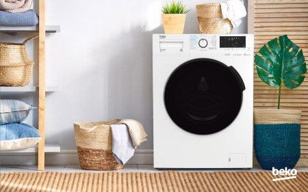 стиральная машина beko wdb 7425 r2w inverter, steam с сушкой