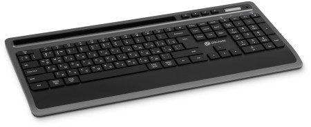 клавиатура oklick 860s usb+bt серебро/черный (беспроводная)