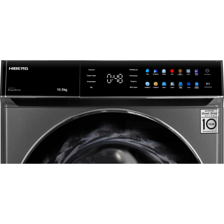 стиральная машина hiberg i-ddq11-1014 sd steam, inverter, темно-серый