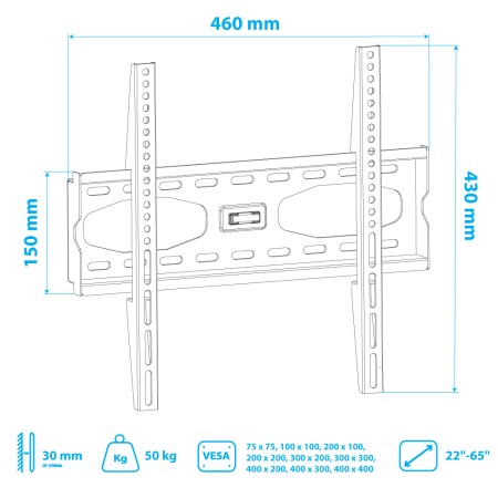 кронштейн kromax star-33 серый 22-65"
