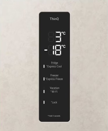 холодильник lg gc-b459 aemw бежевый, дисплей (186,0)