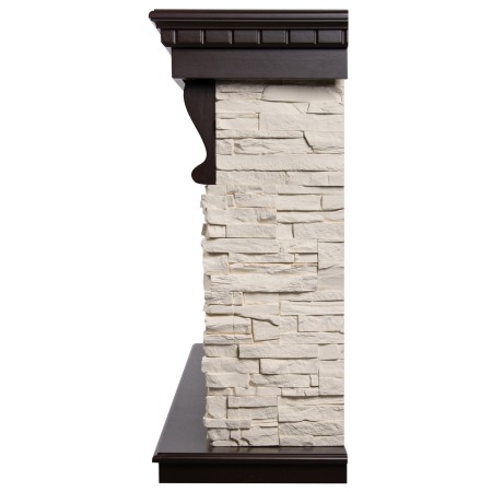 портал firelight michigan 42/40/36", камень молочный/шпон темный дуб