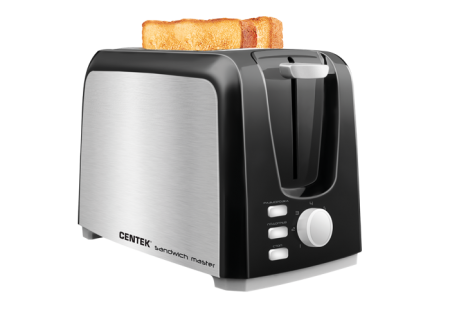 тостер centek ct-1429 черный/сталь
