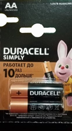 элемент питания duracell lr6/316-1bl (2 шт) aa