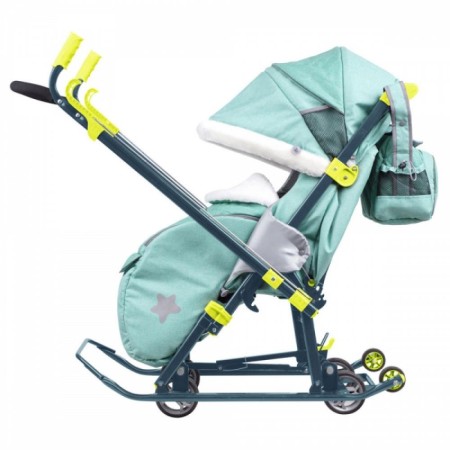 санки ника детям 7-7 нд7-7/3 джинсовый стиль зеленый