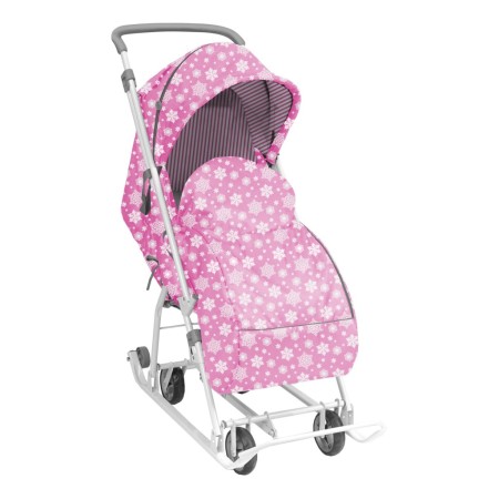 санки ника наши детки ндт3-1к со снежинками на сиреневом 