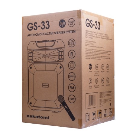 портативная акустическая система nakatomi gs-33 черный