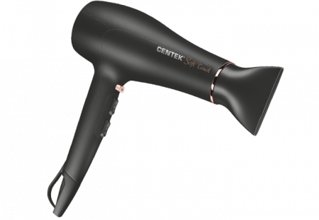 фен centek ct-2240 черный/золото
