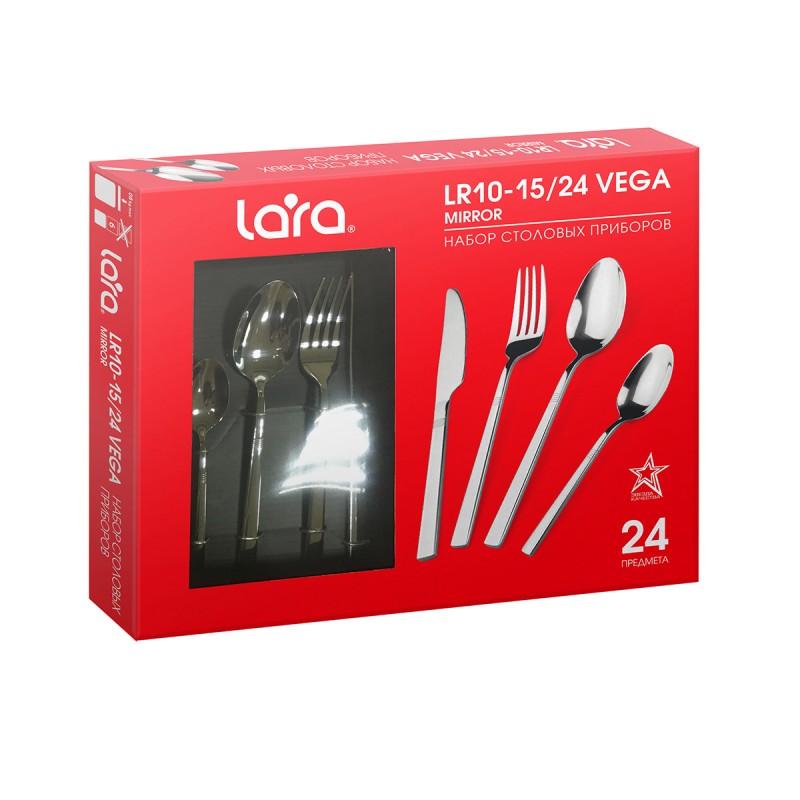 Набор столовых приборов Lara LR10-15/24 Vega Mirror