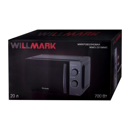 микроволновая печь willmark wmo-201mmg серый