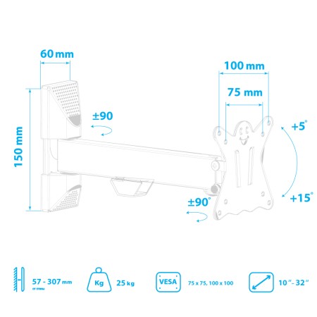 кронштейн kromax casper-103 черный 10-32"