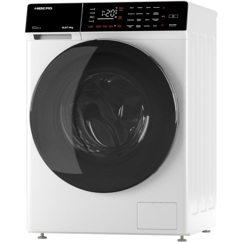 Стиральная машина Hiberg i-DDQ9-10714 W Inverter, с сушкой, белый