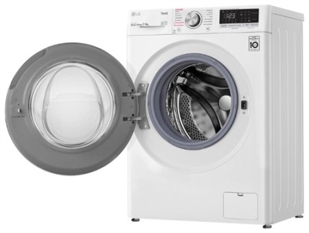 стиральная машина lg f2v5hg0w ai dd, steam, с сушкой, белый