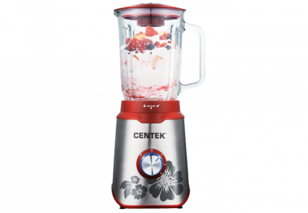 блендер centek ct-1327 серебристый/красный
