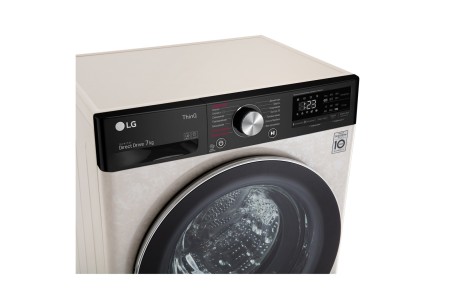 стиральная машина lg f2v5hs9b ai dd, steam, бежевый