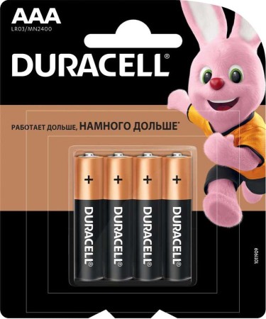 элемент питания duracell lr03-4bl basic cn