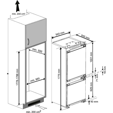 холодильник beko bcha 2752s (встраиваемый)