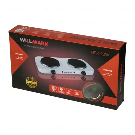 настольная электро плита willmark hs-210w белый 