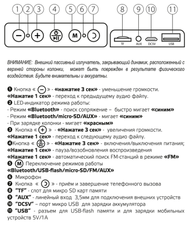 портативная колонка ginzzu gm-894b