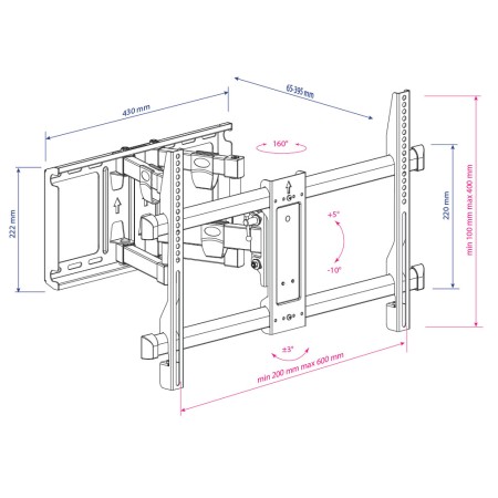 кронштейн kromax galactic-56 черный 32-75"
