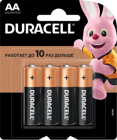 элемент питания duracell lr6-4bl basic cn