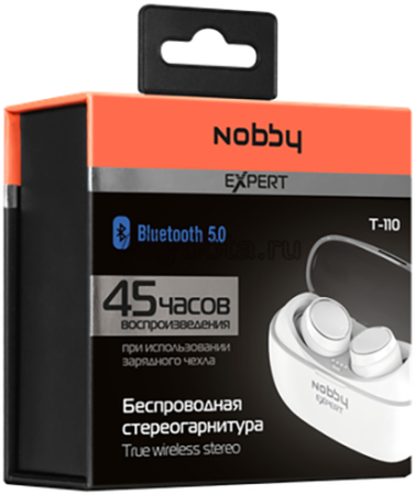 наушники nobby expert t-110 nbe-bh-50-01 белые