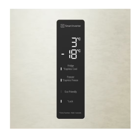 холодильник lg gc-b509 seum бежевый, дисплей (203,0)