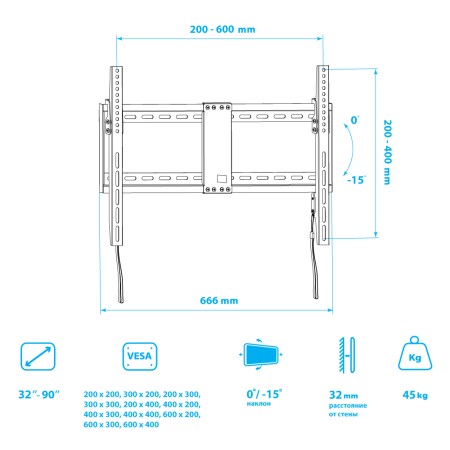 кронштейн vlk trento-39 черный 32-90"