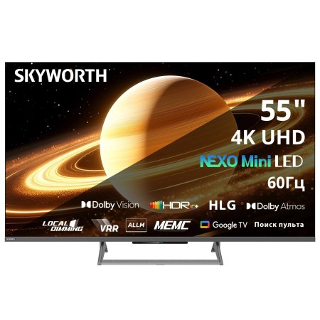 телевизор mini led skyworth 55x67h smart tv,4k uhd,google tv,google assistant -