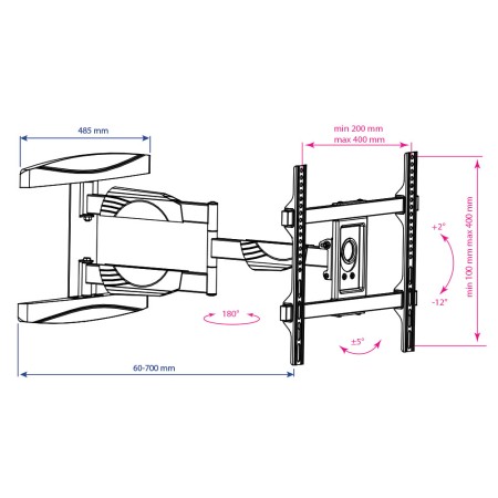 кронштейн kromax atlantis-60 черный 26-65"
