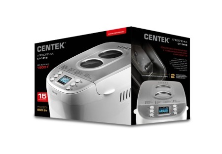 хлебопечь centek ct-1415 белый/сталь