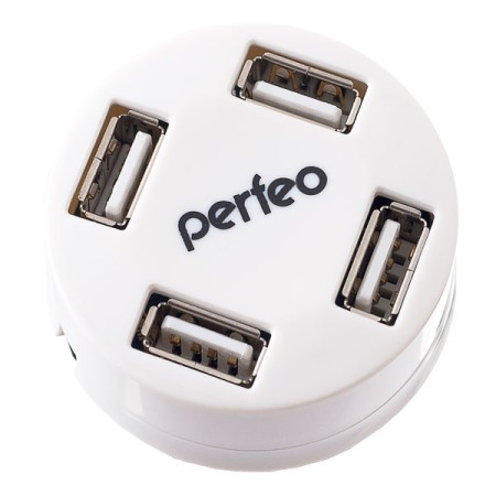 usb хаб perfeo usb-hub 4 port (pf-vi-h025) белый
