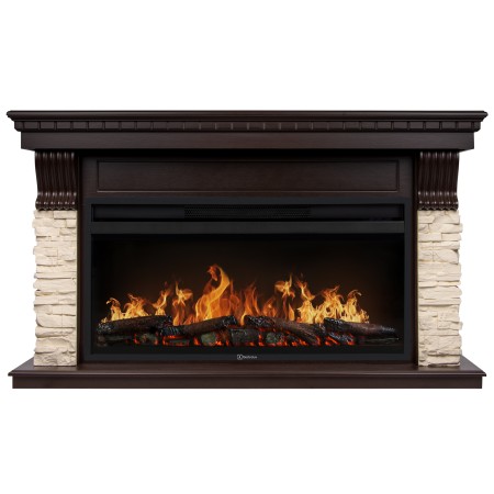 портал firelight michigan 42/40/36", камень молочный/шпон темный дуб