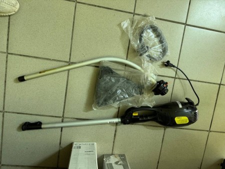 триммер huter get-1000s, трещины и  потертости 