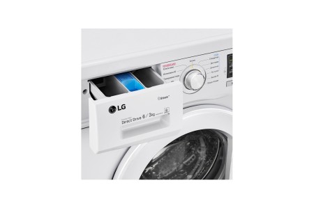 стиральная машина lg f1296cds0 steam, с сушкой, белый