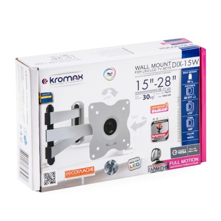 кронштейн kromax dix-15 белый 15-28"