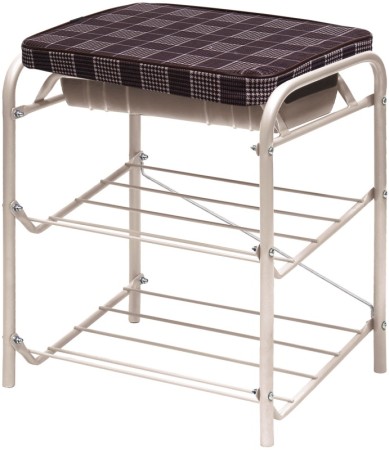 банкетка ника нб1 в клетку/бежевый металлик