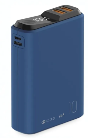 внешний аккумулятор olmio qs-10 10000mah 20w темно-синий