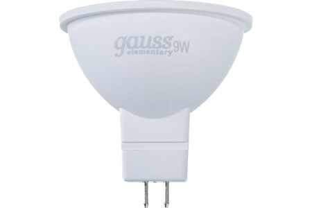 светодиодная лампа gauss elementary mr16 gu5.3 9w 4100k