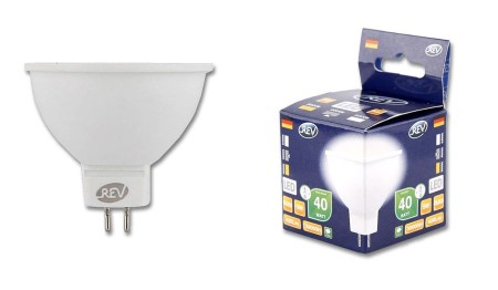 светодиодная лампа rev gu 5.3 5w,4000k, холодный свет, 32372 3