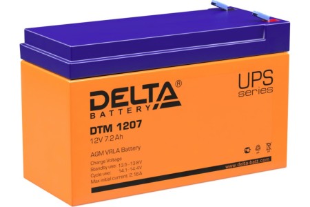 аккумулятор delta dtm 1207 12v, 7.2ah