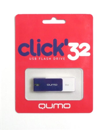 usb-флеш qumo 32gb click sapphire