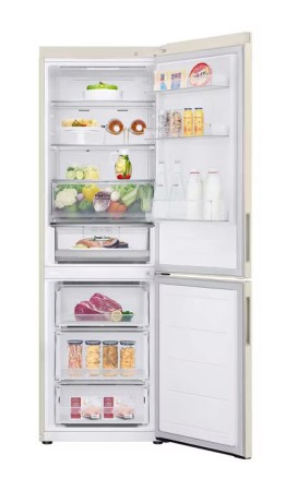 холодильник lg gc-b459 aemw бежевый, дисплей (186,0)