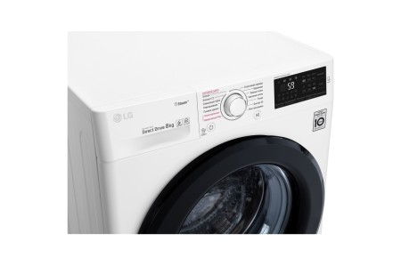 стиральная машина lg f4m5ts6w steam, черный люк