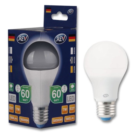 светодиодная лампа rev fa60 e27 7w,2700k,теплый свет