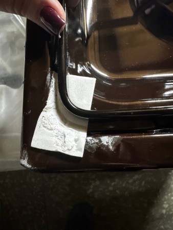 настольная газовая плита gefest 900 к17 коричневый, замятия, содрана краска, царапины